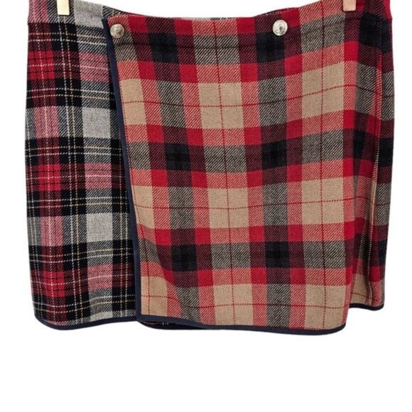 Tommy Hilfiger Womens 16 Wool Cashmere‎ Blend Plaid Wrap Skirt NWT - Picture 5 of 13